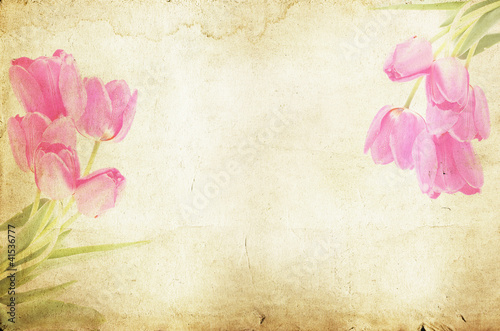 Pink vintage tulips