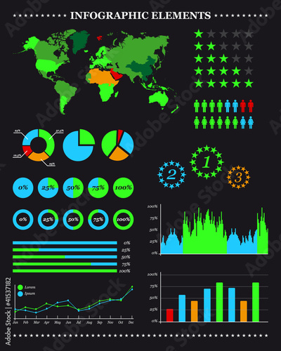 Set of infographic elements for your reports and documents