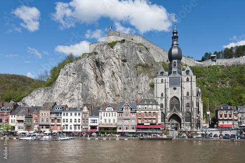 Cityscape of Dinant at the river Meuse, Belgium
