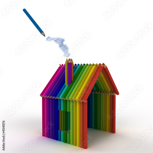 a logo of house of colored pencils for education