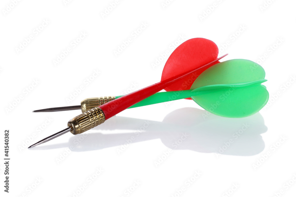 two darts isolated on white