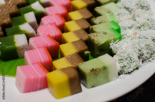 Malay colourful traditional dessert / kuih photo