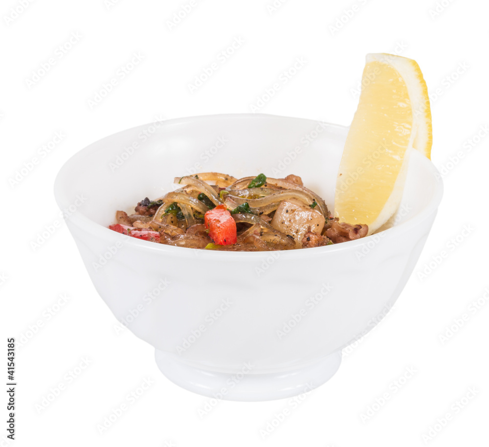 Asian spicy seafood noodle