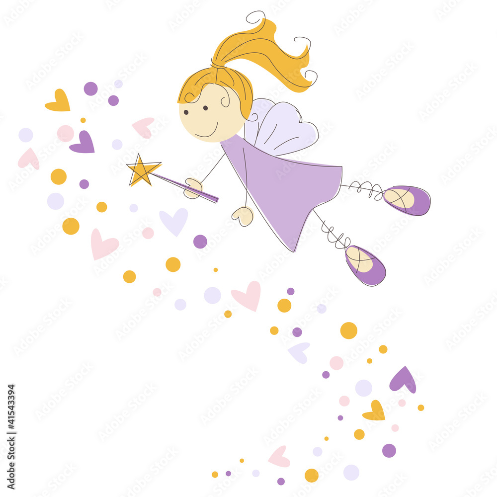 Vector illustration of a fairy with magic stick Vector illustration of a fairy with magic stick
