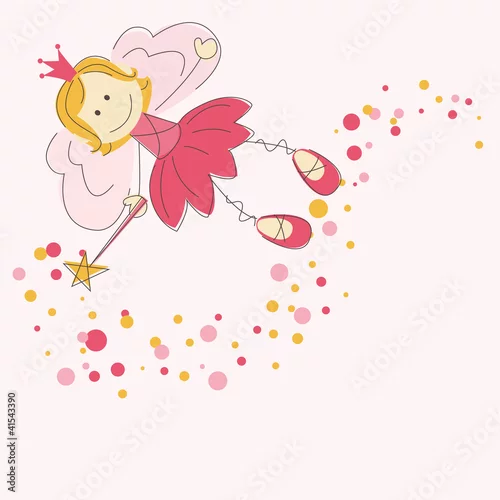 Obraz Wektorowa ilustracja czarodziejka z magicznym kijem