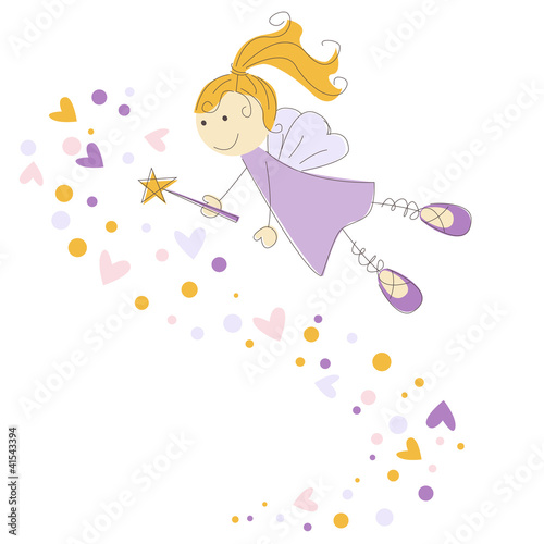 Vector illustration of a fairy with magic stick #41543394