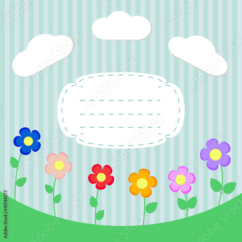 Background with flowers and frame for scrapbook