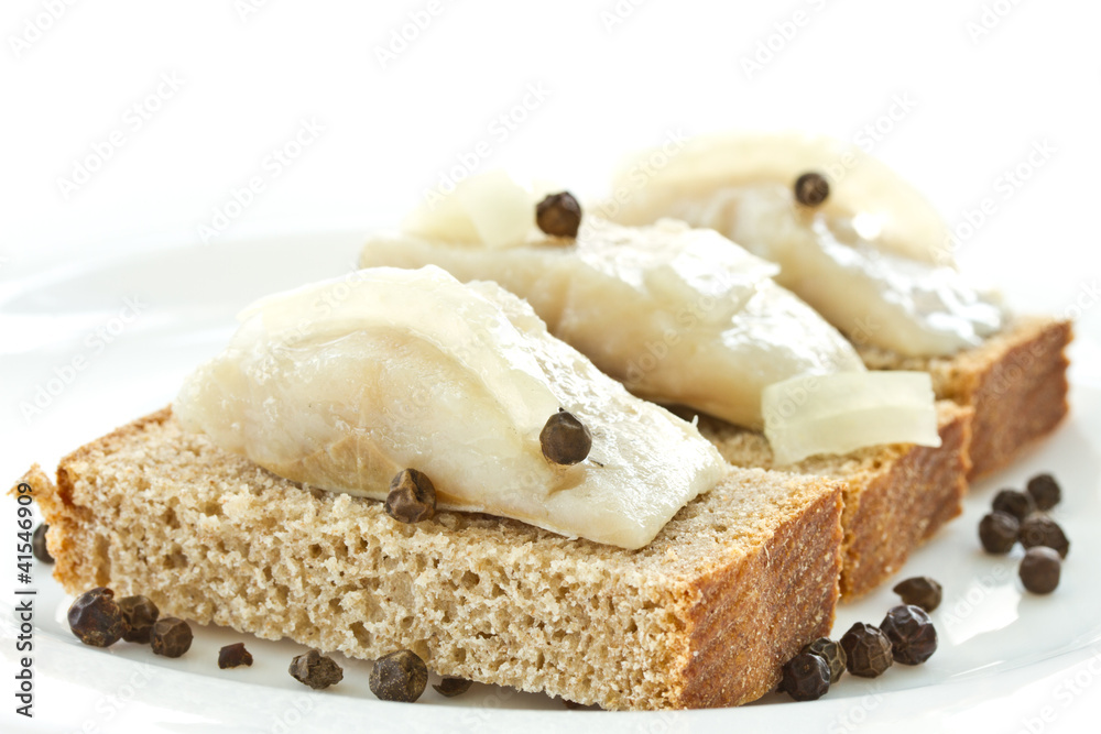 herring and black bread and onions herring and black bread and onions