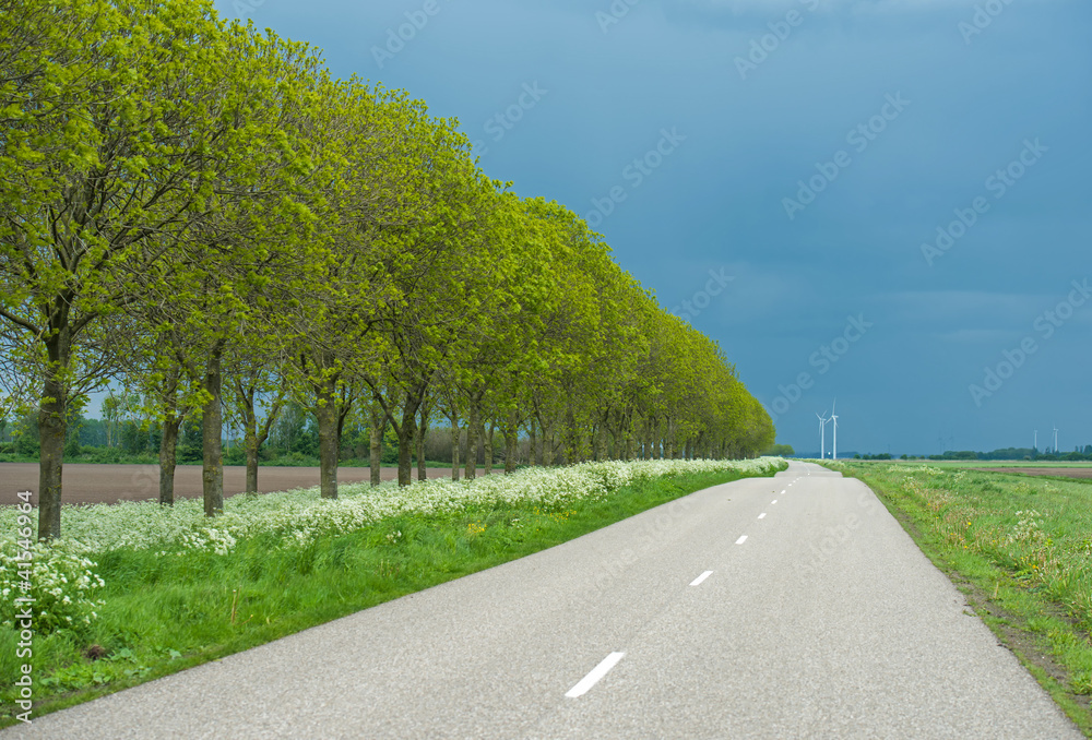 Road under deteriorating weather