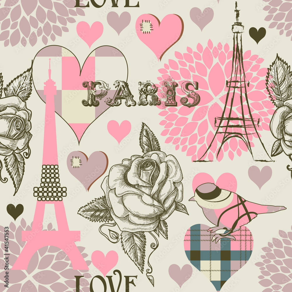 Paris seamless pattern