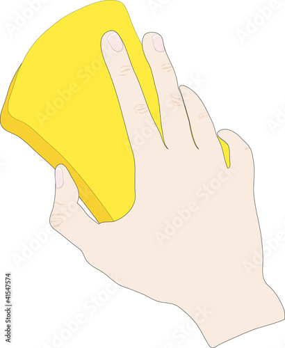 Cleaning with sponge