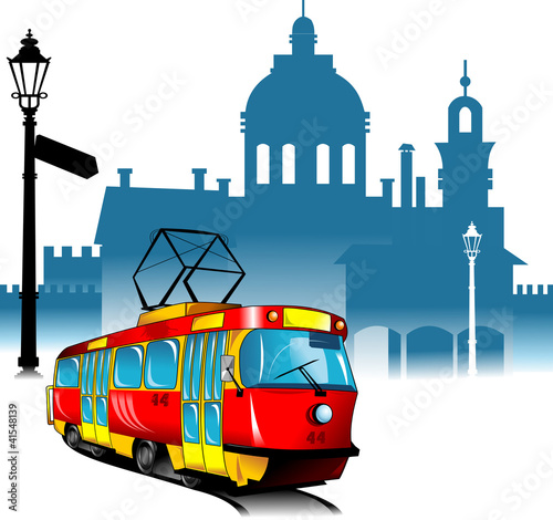 old city and tram