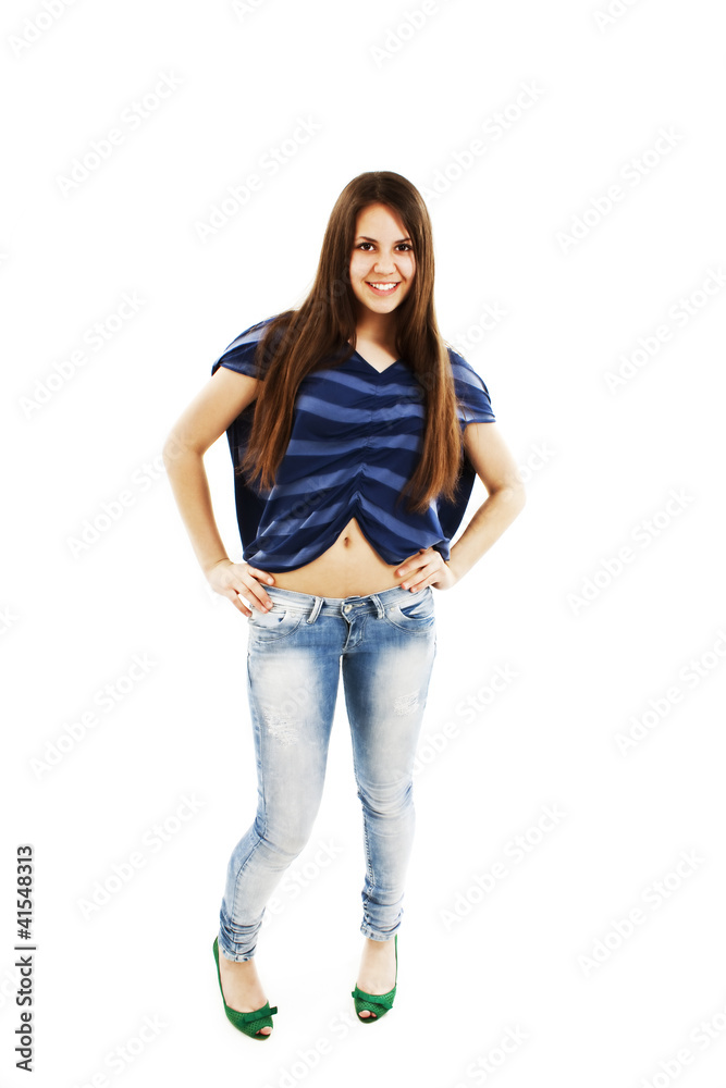 Bright picture of happy and carefree teenage girl Bright picture of happy and carefree teenage girl