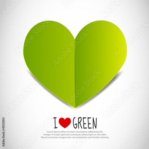 Love Green Paper Heart
