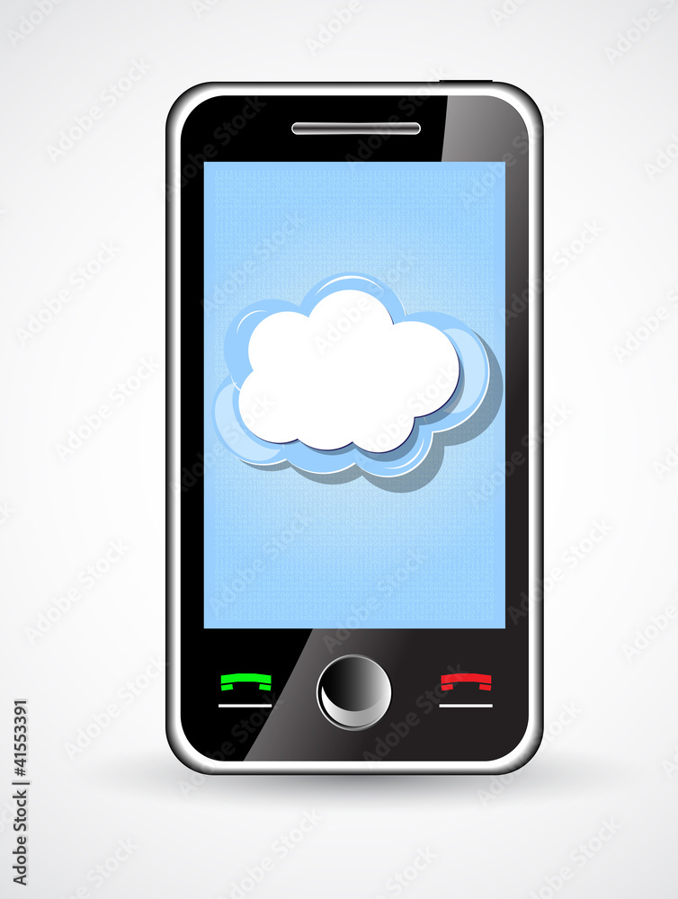 Cloud connection on the mobile smart phone Cloud connection on the mobile smart phone