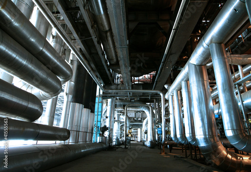 Equipment, cables and piping as found inside of industrial powe