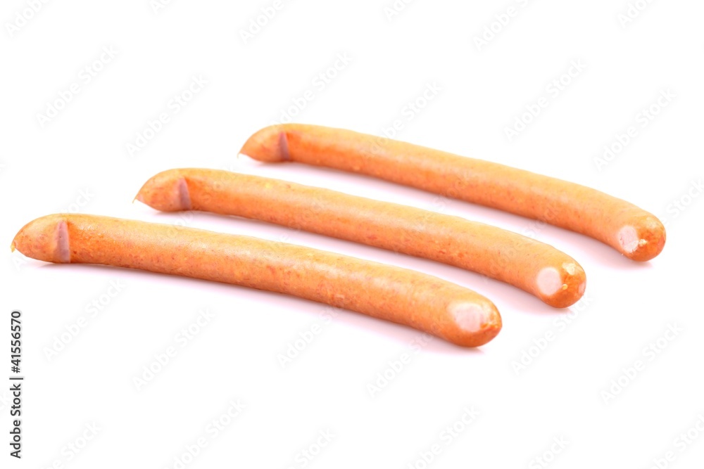 Tasty sausages isolated on white Tasty sausages isolated on white
