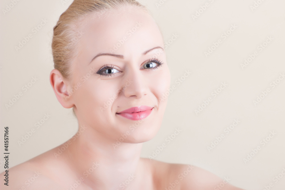 Nude smiling girl with natural make up Nude smiling girl with natural make up
