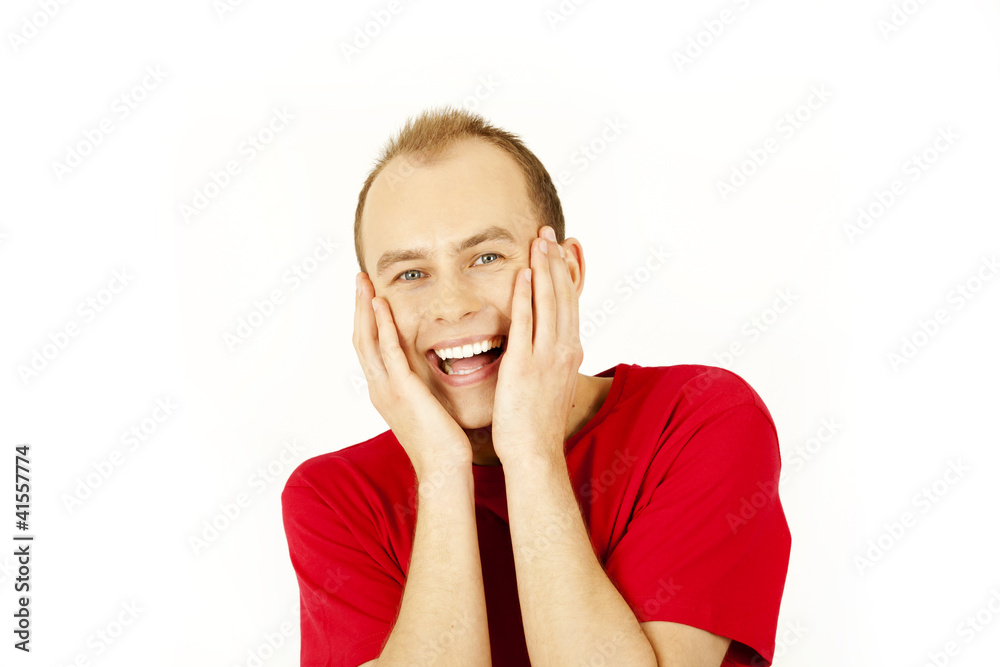 Young man with positive facial expression Young man with positive facial expression