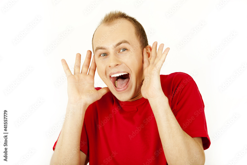 Young man with positive facial expression Young man with positive facial expression