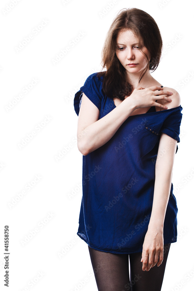 Young beautiful woman isolated on white background Young beautiful woman isolated on white background