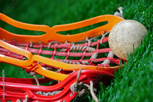Abstract angle of a lacrosse close up