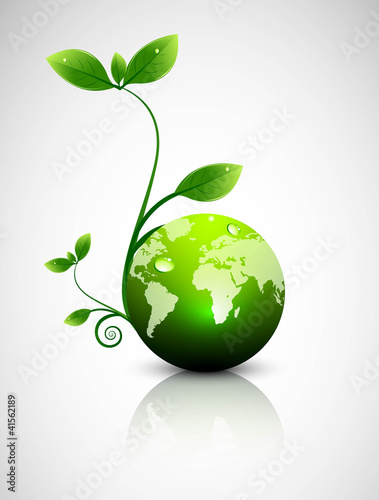 abstract colorful leaf green glossy globe Vector