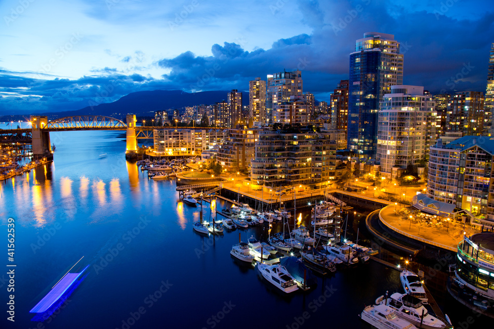 Fototapeta premium Wgląd nocy Vancouver