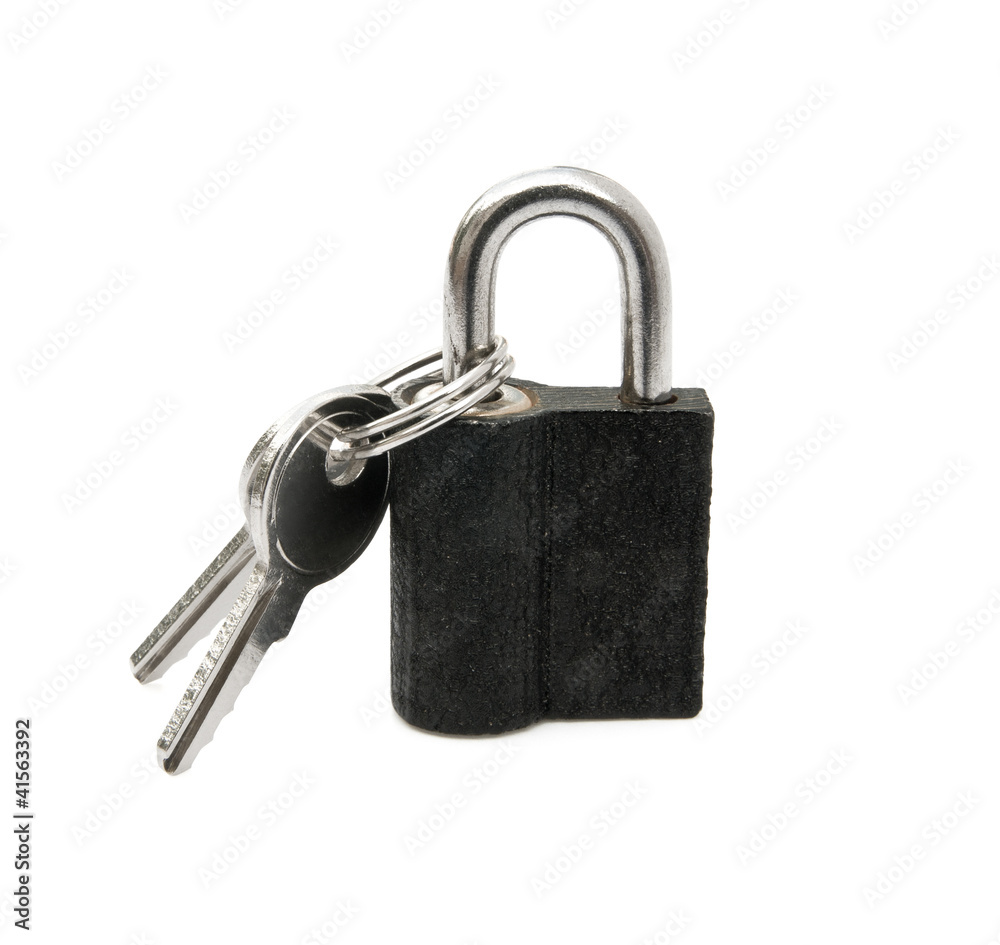 front view pad lock and keys with clipping path front view pad lock and keys with clipping path