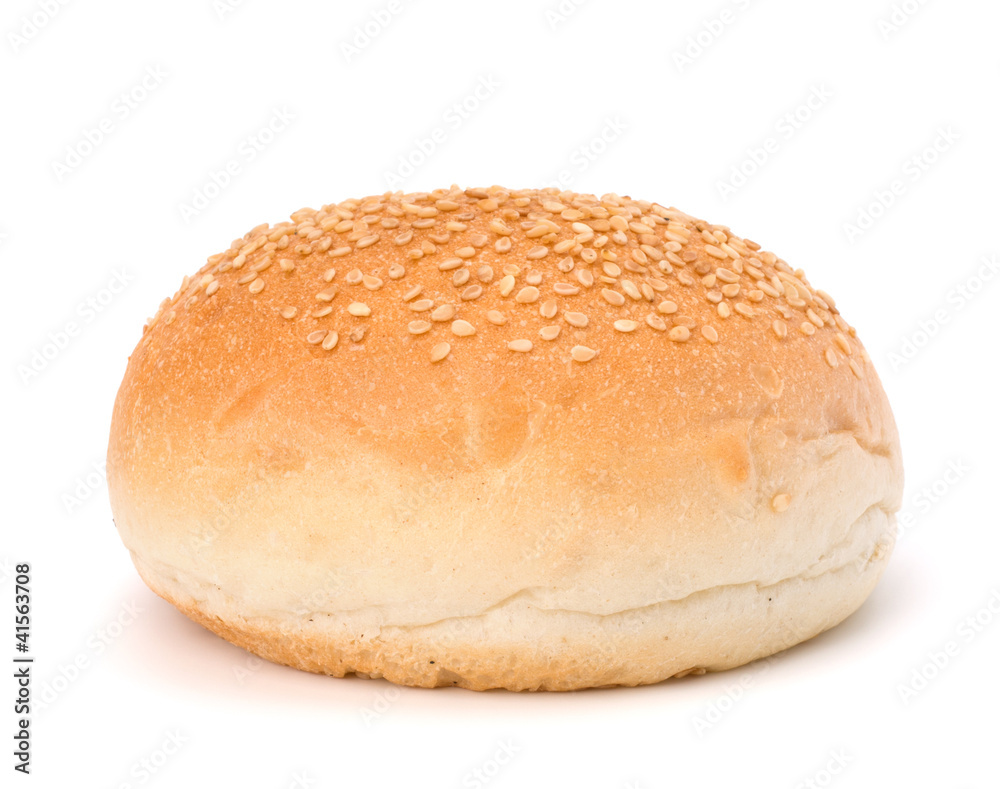 Round sandwich bun with sesame seeds Round sandwich bun with sesame seeds