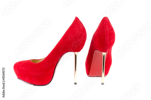 red female shoes