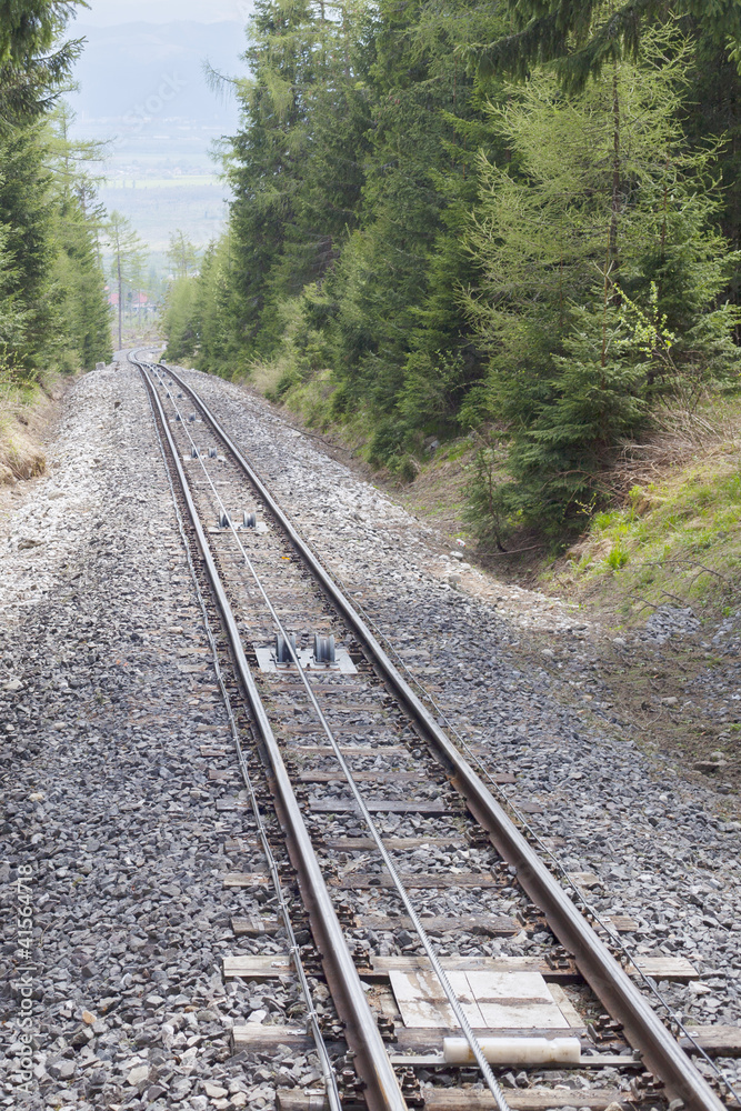 Funicular rails.