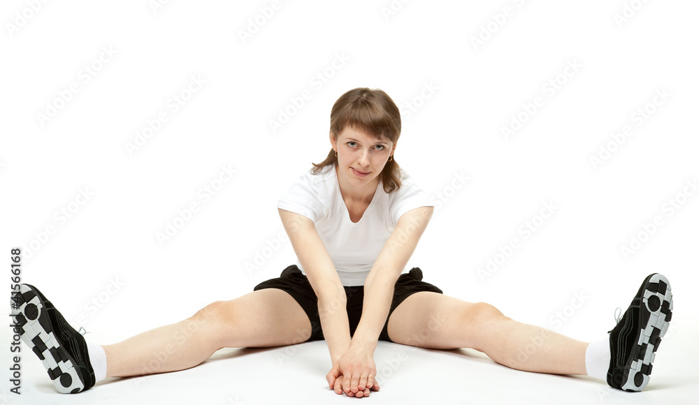 Young woman doing sport exercises