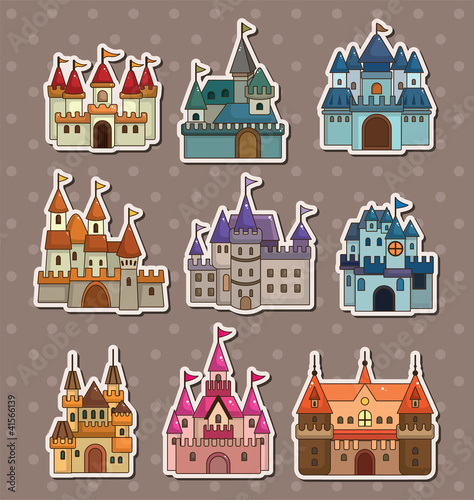 cartoon Fairy tale castle stickers