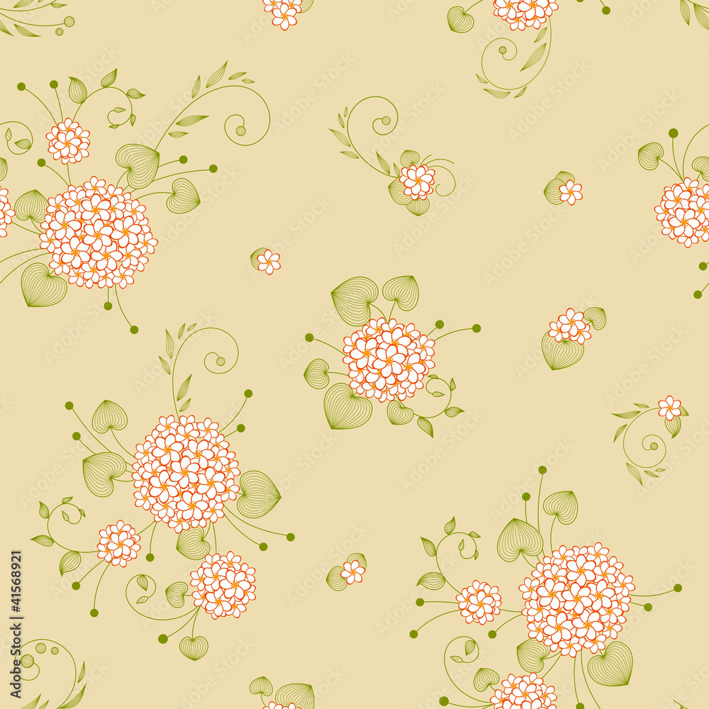 Seamless light wallpaper with flowers