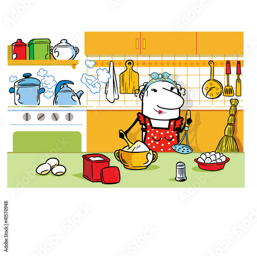 Hausfrau in der Küche