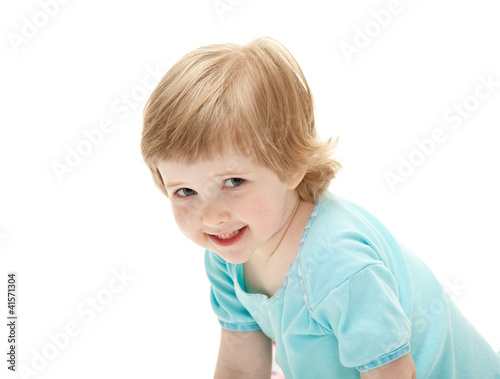 Portrait of a happy playful little girl