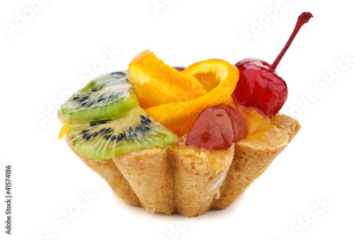 delicious cake with fruit