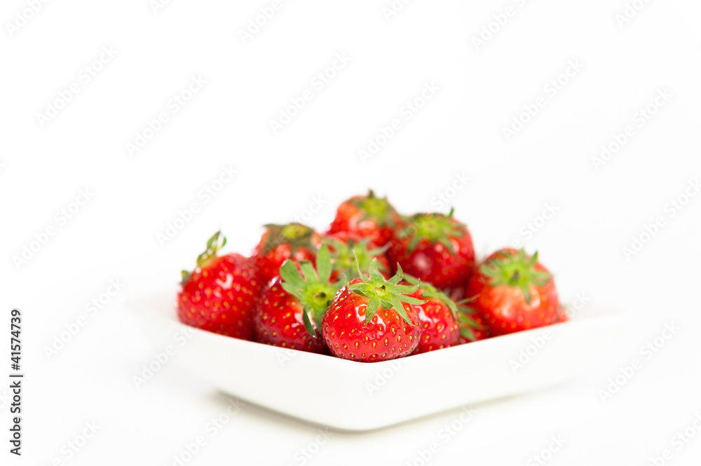 Fresh Strawberries in a bowl, isolated on white Fresh Strawberries in a bowl, isolated on white