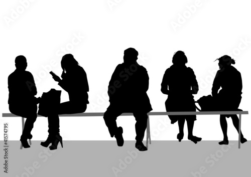 People on bench