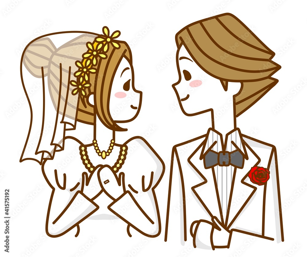 新郎 新婦 イラスト Stock Illustration Adobe Stock