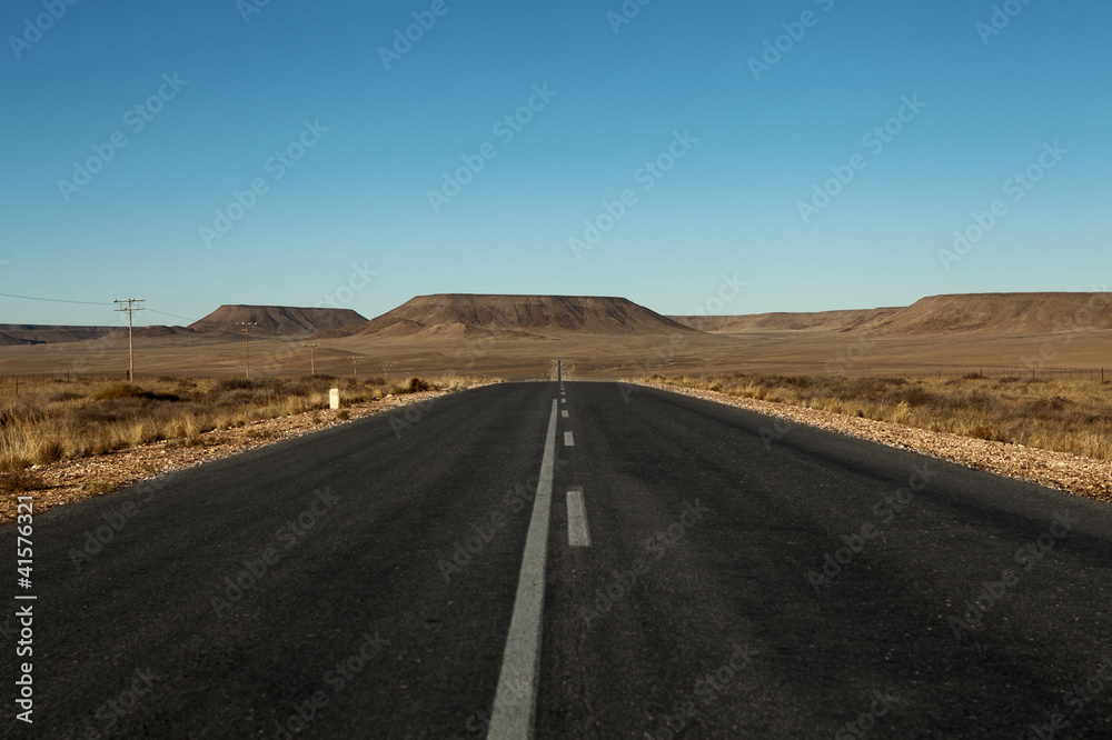 paved road in the desert