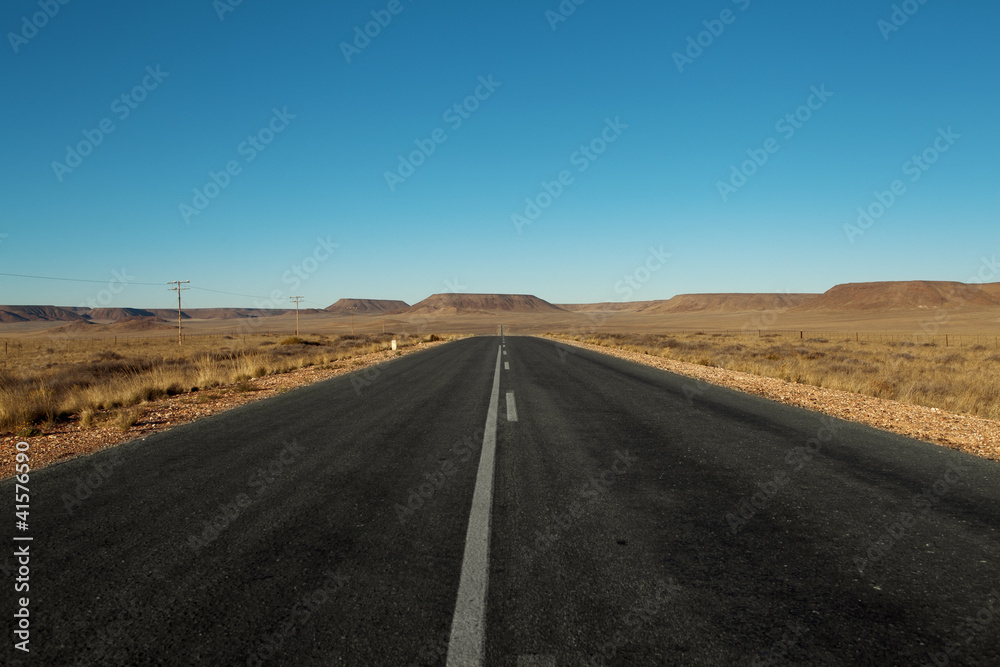 paved road in the desert