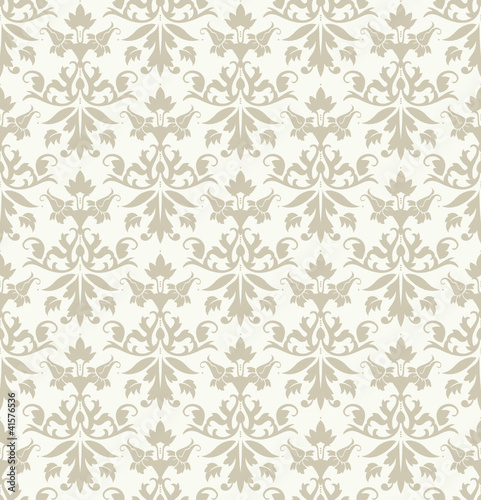 Light Seamless Flowers/Leafs Damask Pattern