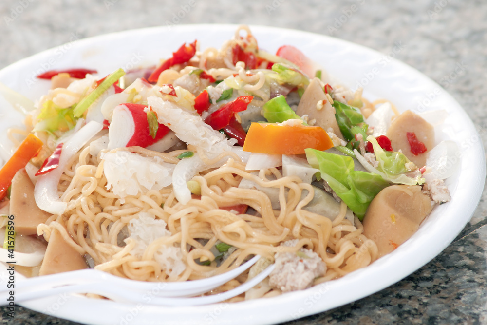 Thai spicy noodle salad.