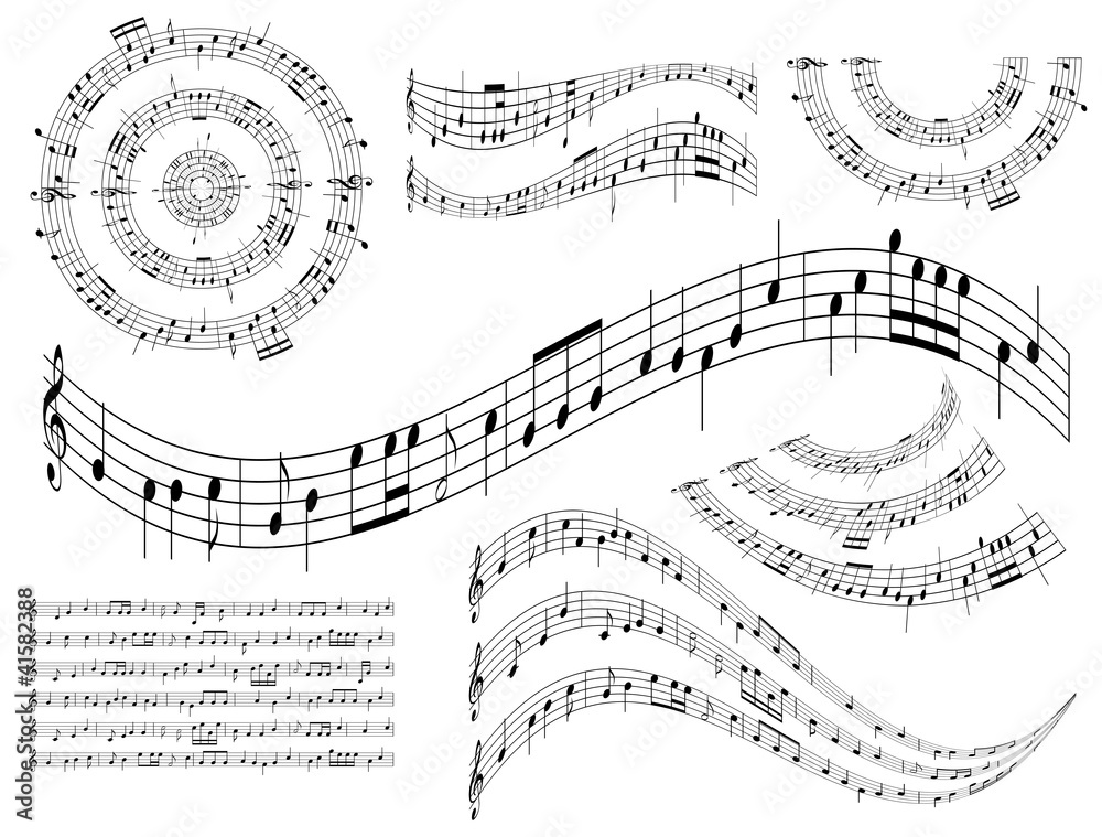 musical abstract design elements - vector set