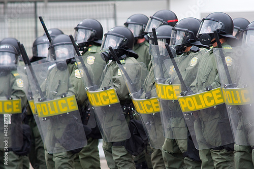 Riot policemen photo