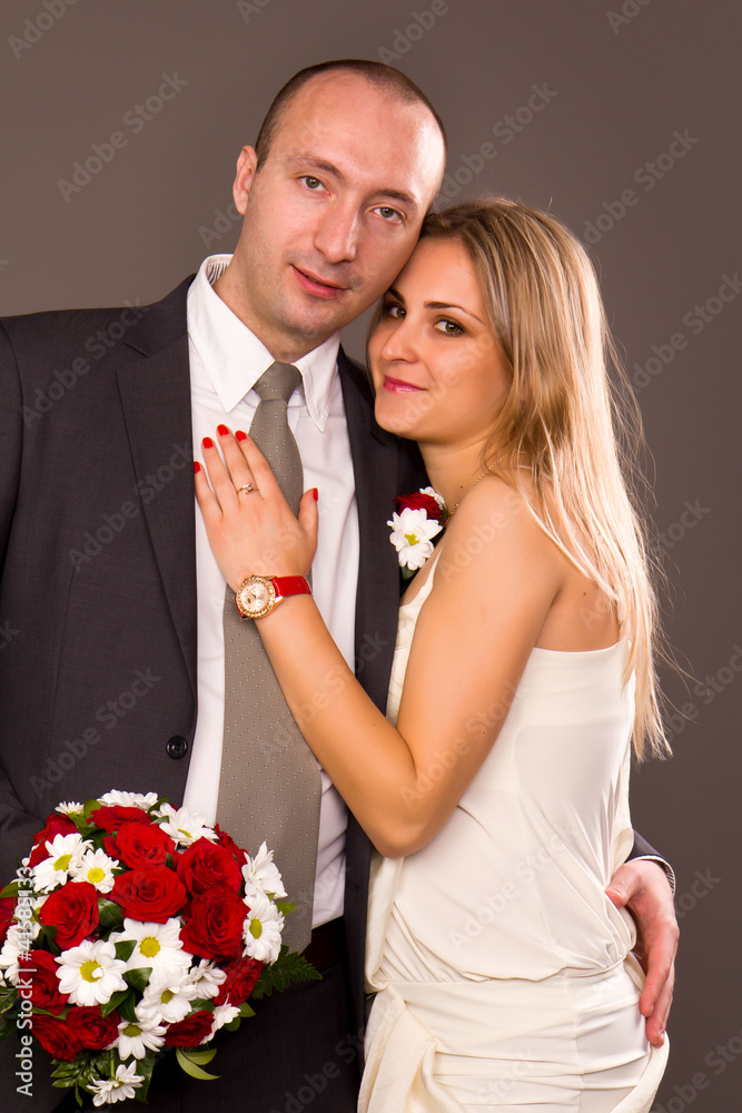 Happy bride and groom Happy bride and groom
