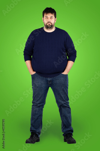 Big guy in full in front of green screen