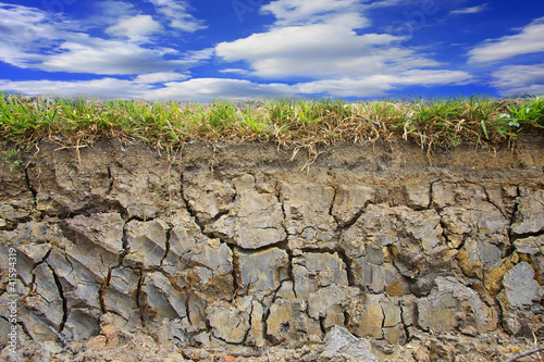 Layer of soil is dry.